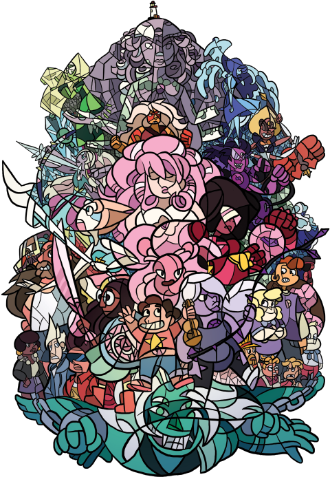 Illustration My Art Fanart Lion Cast Rose Quartz Sadie - Steven Universe (500x707), Png Download