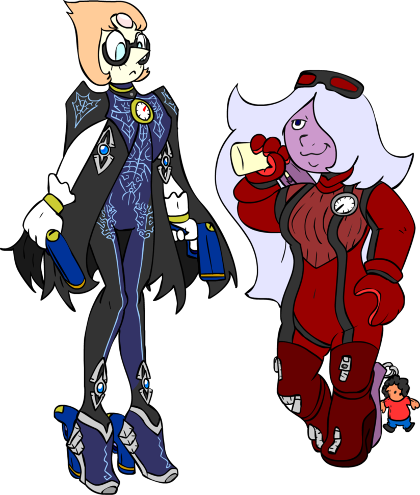 Pearl And Amethyst In By Shennanigma On - Steven Universe Bayonetta (824x970), Png Download