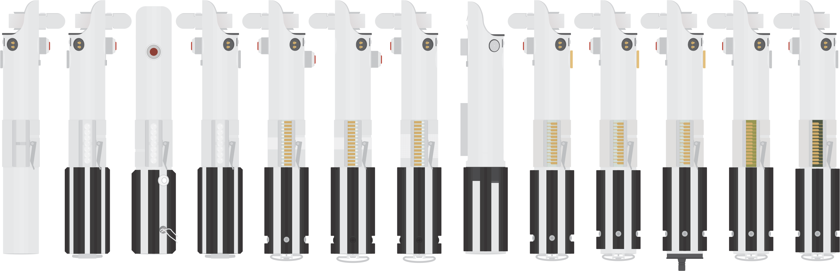 Complete List Of Each Graflex Saber Prop Variation - Baluster (2892x936), Png Download