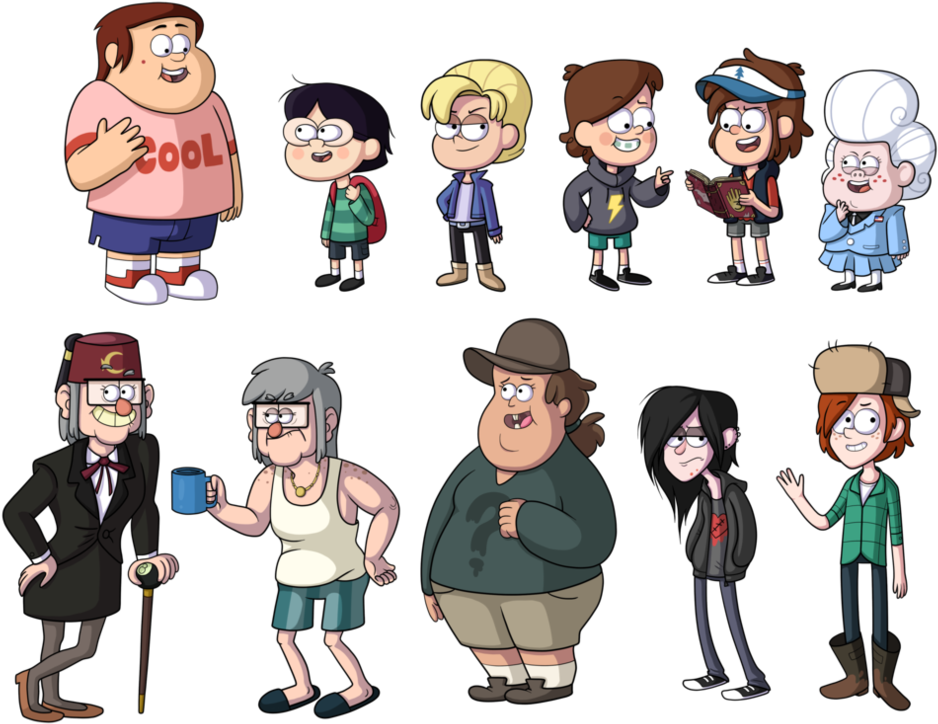 Clip Transparent Library Genderswap By Thecheeseburger - Cartoon Gravity Falls Characters (1011x791), Png Download