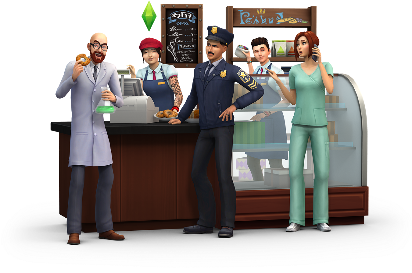 Sims 4 Get To Work Careers (1350x1000), Png Download