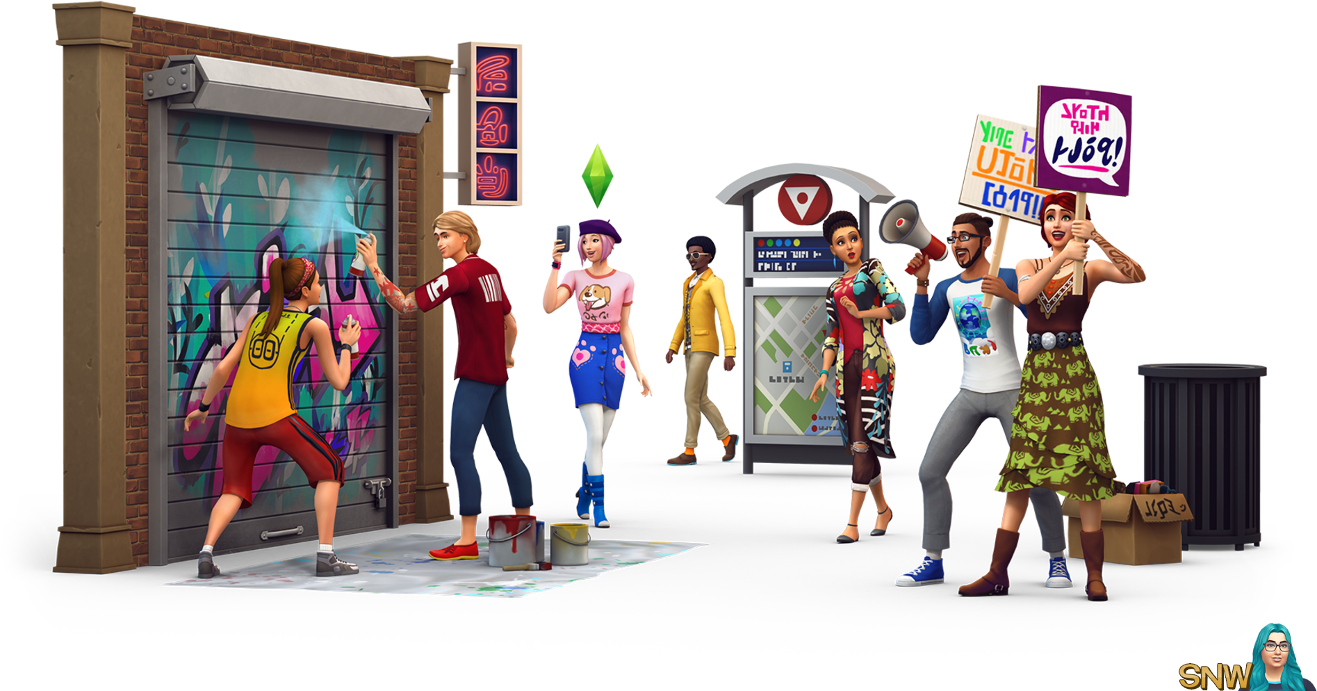 The Sims - Sims 4 City Live (1920x1097), Png Download
