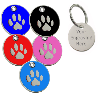 Enamel Pet Tags Paw Print - Pet Tag (450x450), Png Download