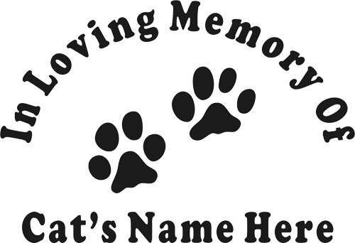 Large Paw Print Template - Memory Of Cat (500x342), Png Download