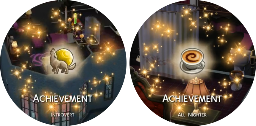 Sims 4 Introvert & All Nighter Achievements - Sims 4 All Nighter Achievement (860x426), Png Download
