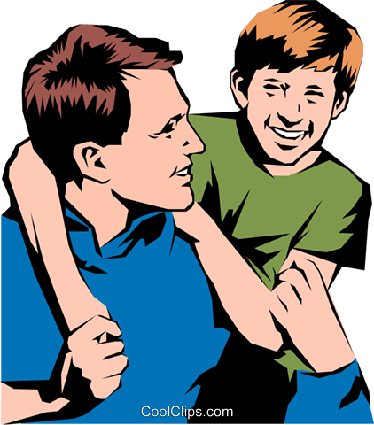 Father & Son Royalty Free Vector Clip Art Illustration - Father And Sons Clipart (422x480), Png Download