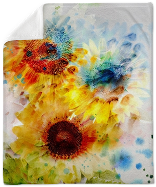 Watercolor Sunflower (400x400), Png Download
