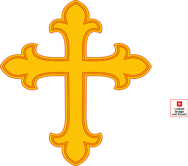 Gold Cross Clip Art At Clker Com - Baptism Cross (600x532), Png Download
