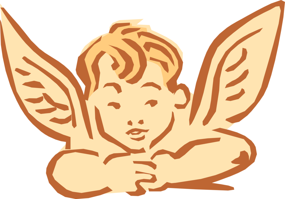 Vector Illustration Of Spiritual Angel Boy With Wings - Anjo Png Vector (1001x700), Png Download