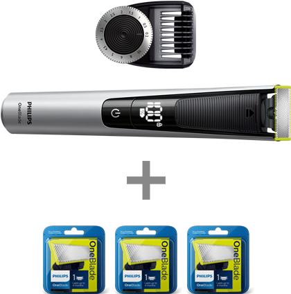 Uk Oneblade Pro Qp2520 Wet Shaving, Clean Lines, Barber, - Philips Qp6520/60 Oneblade Pro (460x439), Png Download