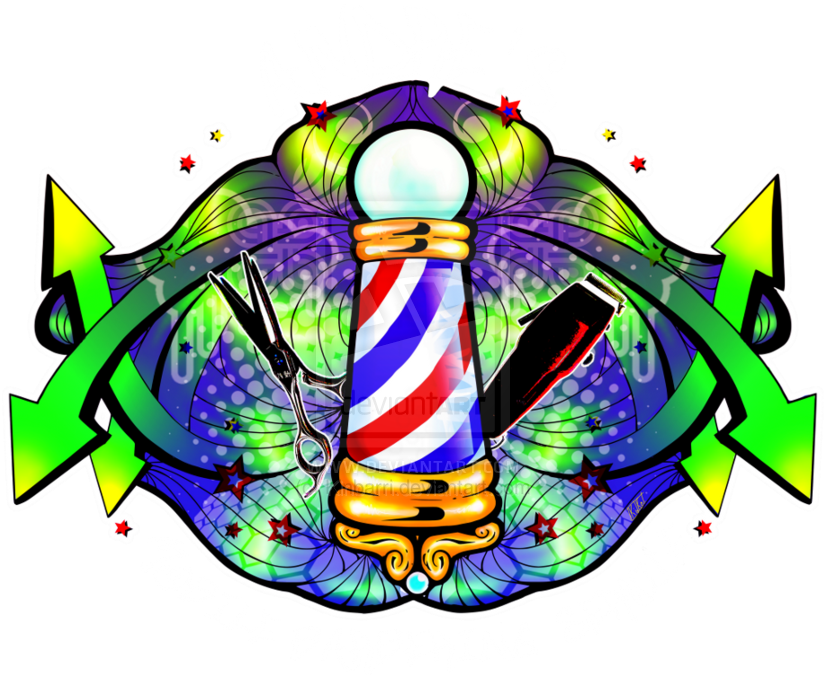 Barber Shop Logo By Kinbarri On Clipart Library - Barber Shop Logo Clips (900x692), Png Download
