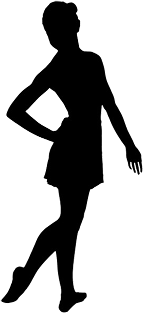 Dancer Silhouette, Silhouette Of Ballet Girl - Silhouette Of A Girl Png (318x650), Png Download