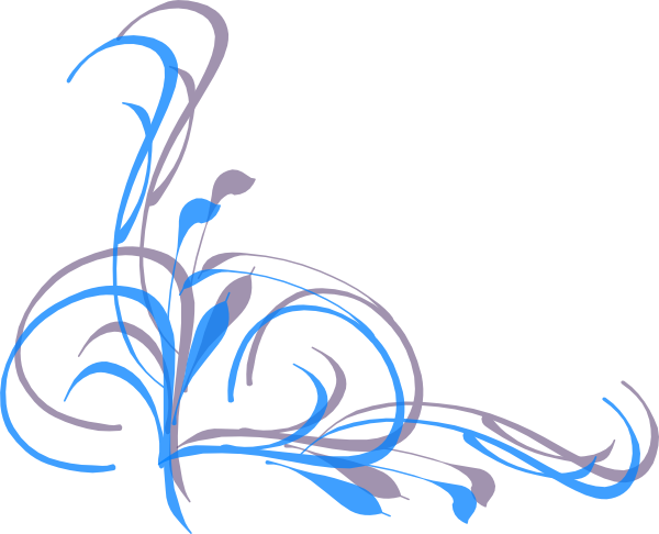 Swirls Design Png - Blue Corner Clip Art (600x486), Png Download