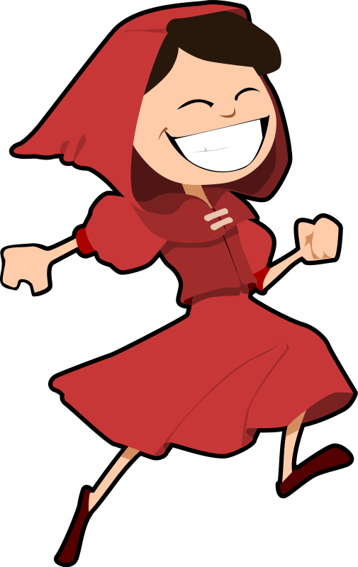 Free To Use Public Domain People Clip Art - Little Red Riding Hood Happy (505x800), Png Download