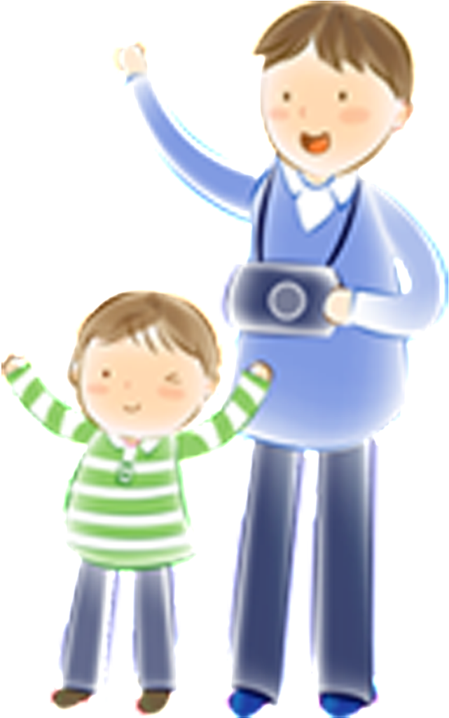 An Illustrator For A Beautiful Cartoon Father And Son - Cartoon (1024x1024), Png Download