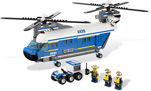Track Down The Robbers With The Heavy-lift Helicopter - Lego City Heavy Lift Helicopter 4439 (600x450), Png Download