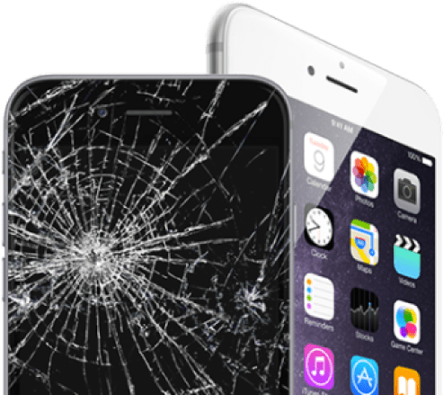 Iphone 6 Broken Screen Close Up - Apple Iphone 6 Plus - Space Grey (400x400), Png Download