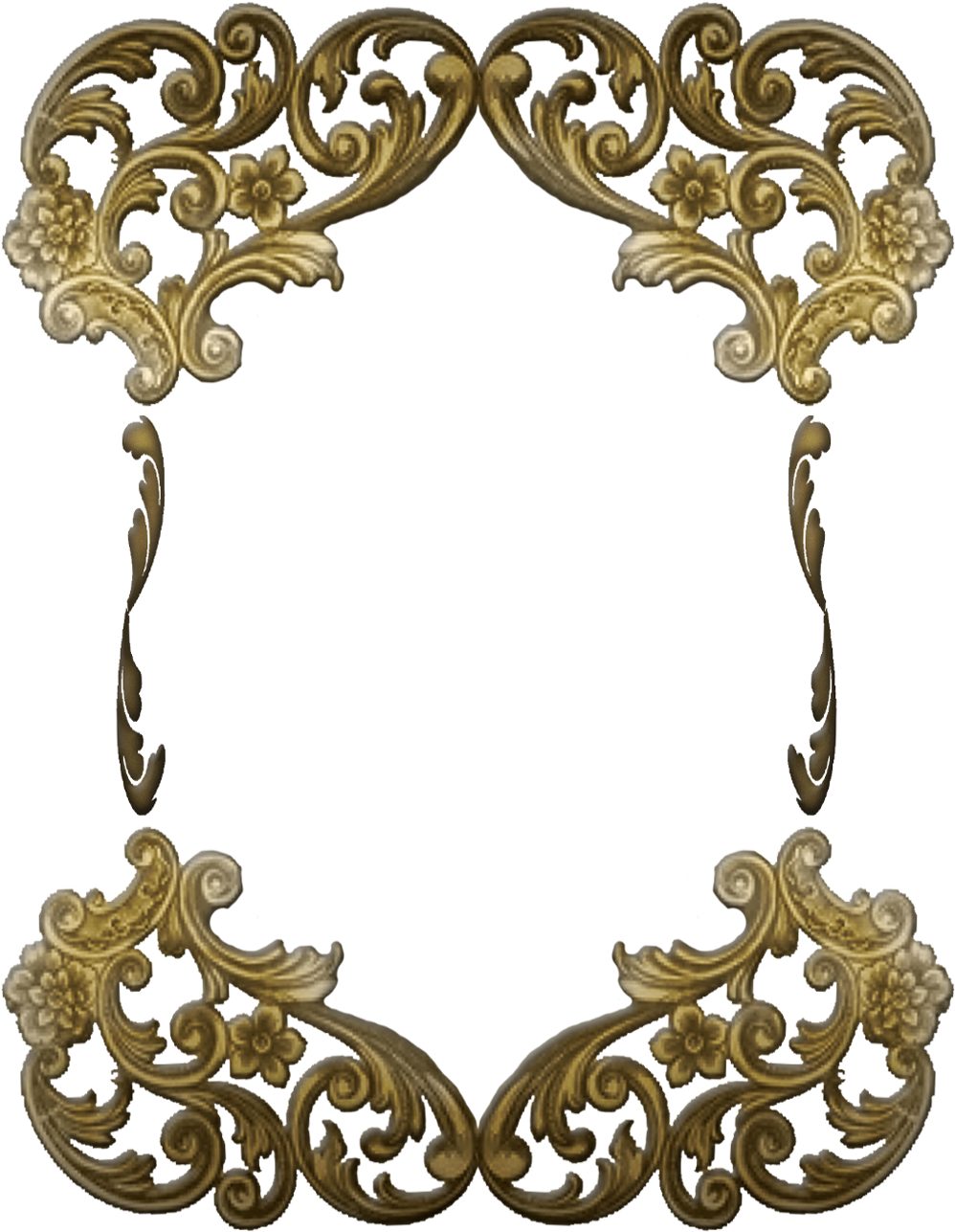 Free Ornate Victorian Frame - Gold Victorian Frame Png (998x1287), Png Download