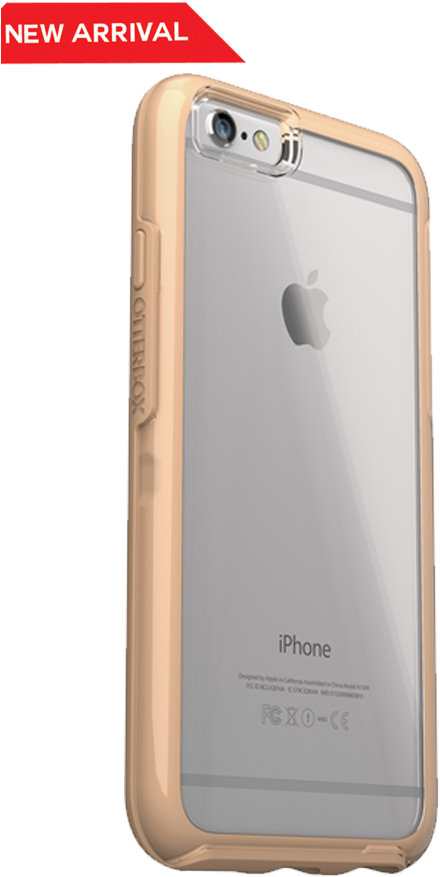 White Iphone 6 Transparent Png - Otterbox Gold Clear Case (570x893), Png Download