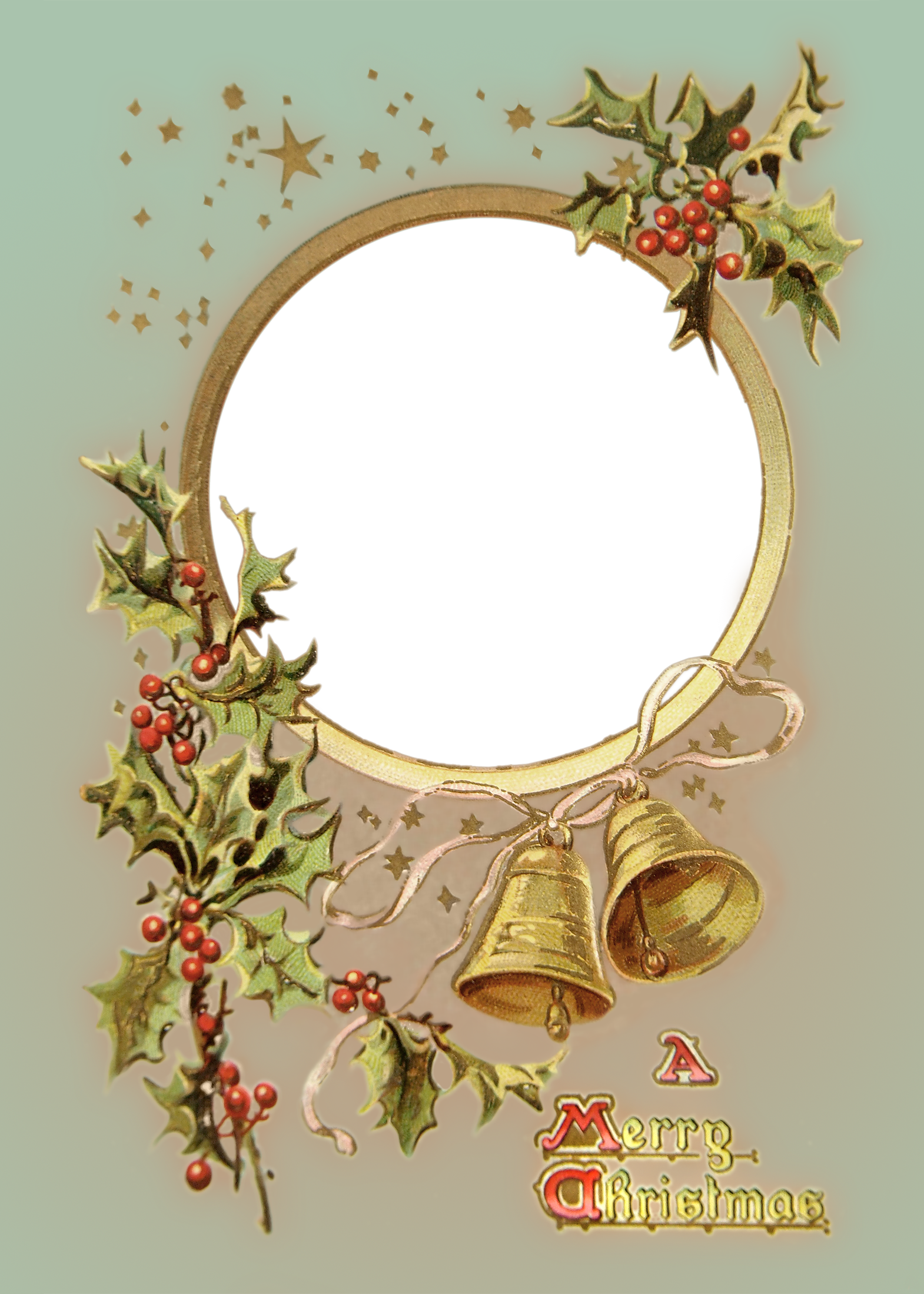 Vintage Christmas Postcard Photo Frame Border - Old Christmas Border Png (1570x2198), Png Download