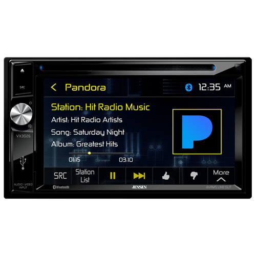A/v Receiver W/ Dvd - Jensen Vx3026 In-dash Dvd Receiver - 6.2" Touch Display (500x500), Png Download