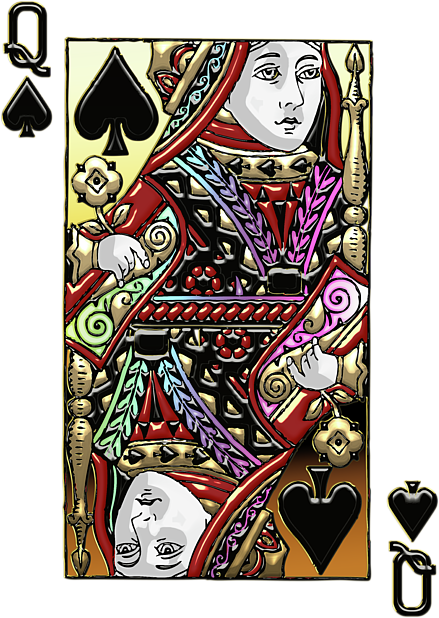 Click And Drag To Re-position The Image, If Desired - Queen Of Spades Playing Cards Deck Keychain (468x700), Png Download