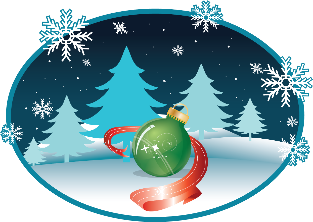 Winter Scene Ornament - Christmas Ornament (1307x910), Png Download
