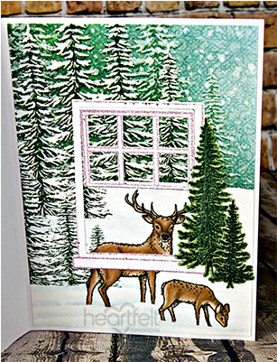 White Card Stock, Versamark, Vintage Pink Embossing - Reindeer (400x400), Png Download