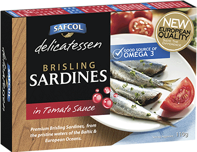 Safcol Brisling Sardines In Tomato Sauce 110g - Sardines As Food (640x640), Png Download