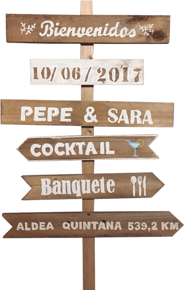 Cartel De Madera Flechas Boda - Caja Con Letrero De Madera (600x600), Png Download