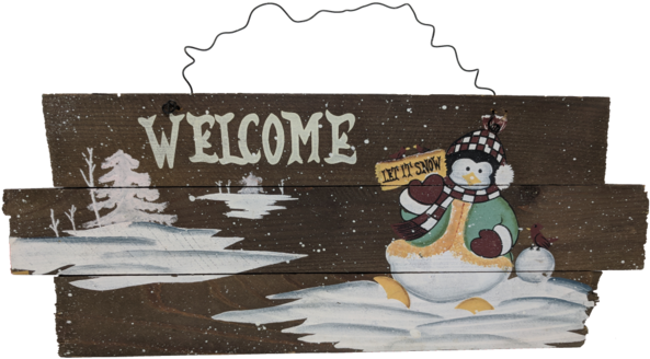 Winter Scene Welcome Sign - Welcome (600x600), Png Download