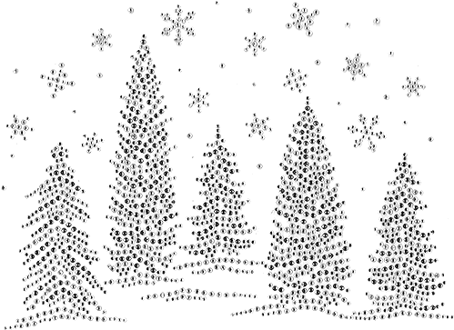 S7297 Bdi<br>clear & Bk - Christmas Tree (500x484), Png Download