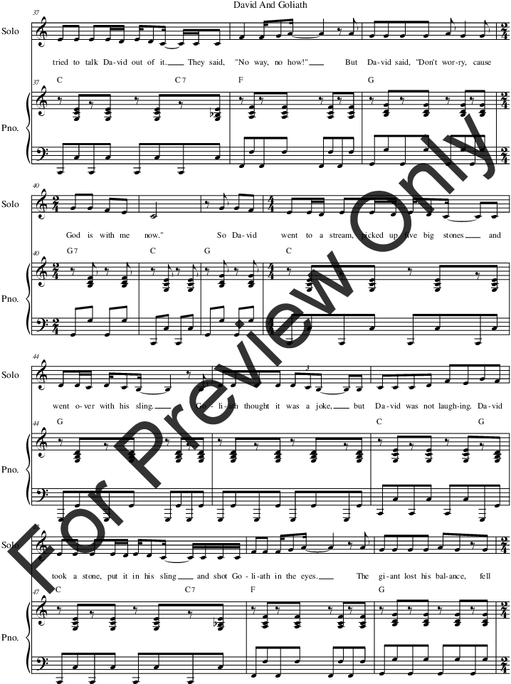 David And Goliath Thumbnail - Goliath Sheet Music Page 4 (816x1056), Png Download