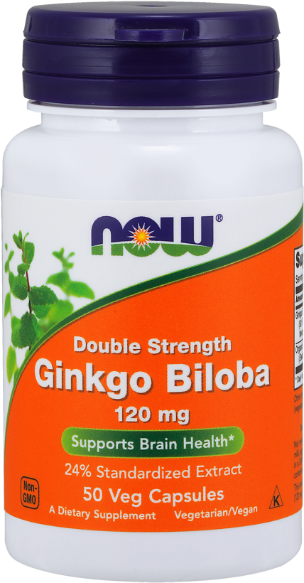 Ginkgo Biloba, Double Strength 120 Mg Veg Capsules - L Lysine Now Foods (480x880), Png Download