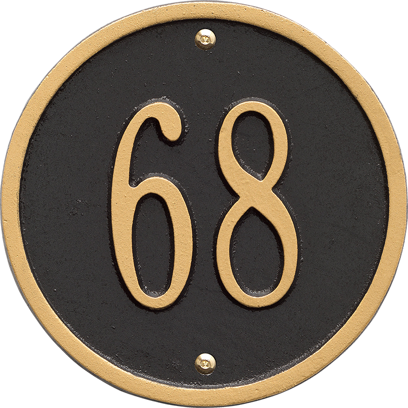 Round Petite Wall Address Plaque - Whitehall 1034 Round - 6 Inch Diameter Wall - One Line, (800x800), Png Download