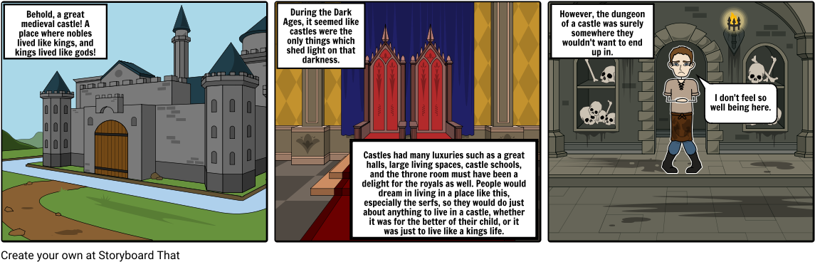 Medieval Castle Storyboard - Castle (1164x385), Png Download