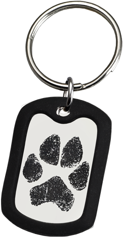 Rubber Silencer Shown With Stainless Steel Dog Tag - Dog Actual Dog Paw Print (500x500), Png Download
