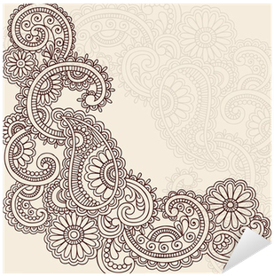 Henna Abstract Doodle Mehndi Tattoo Vector Design Sticker - Can Stock (400x400), Png Download