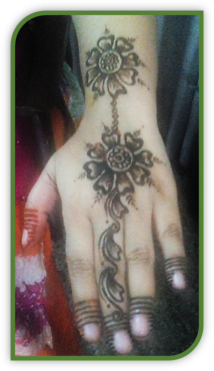 Latest Mehndi Design By Amina Hussain - Floral Design (724x1244), Png Download