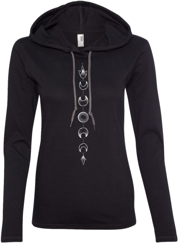 "moon Cycle" Ladies' T-shirt Longsleeve Hoodie - Shirt (1024x1024), Png Download