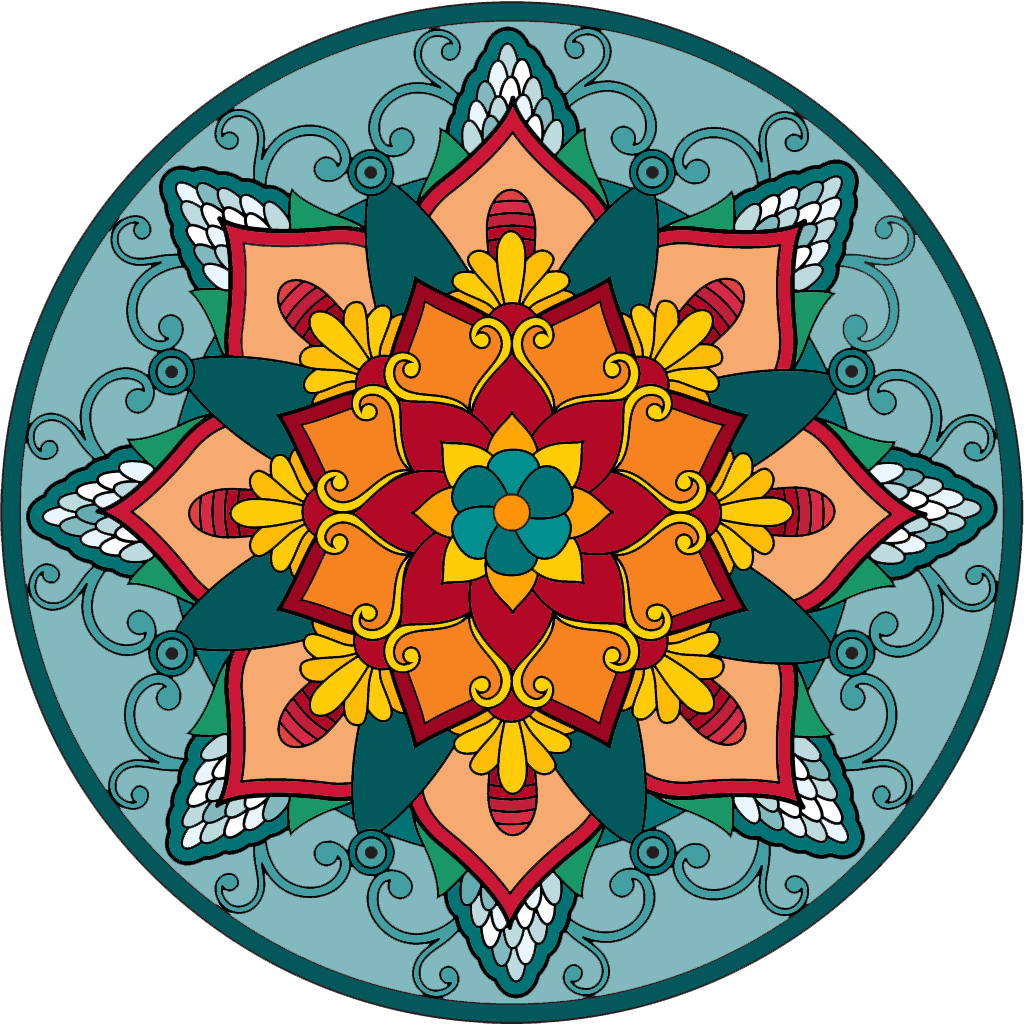 Mandala Coloring Pages - Cross-stitch (1024x1024), Png Download