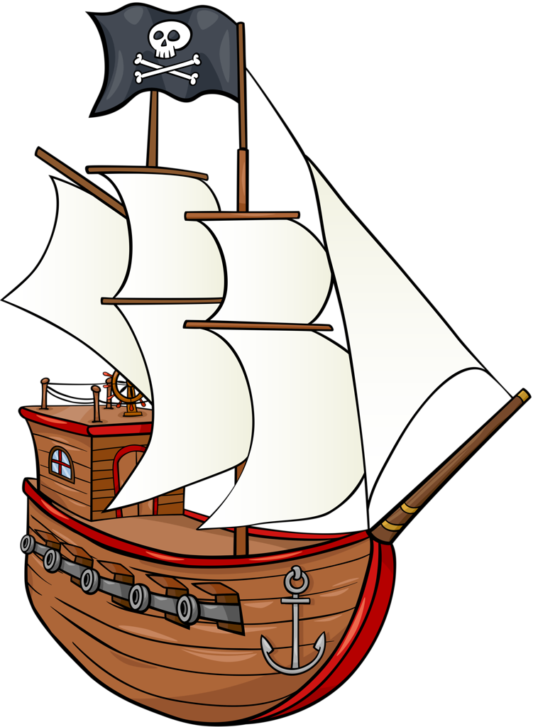Pirata Pirate Activities, Views Album, Nautique, Children - Island With Pirate Ship Cartoon (751x1024), Png Download
