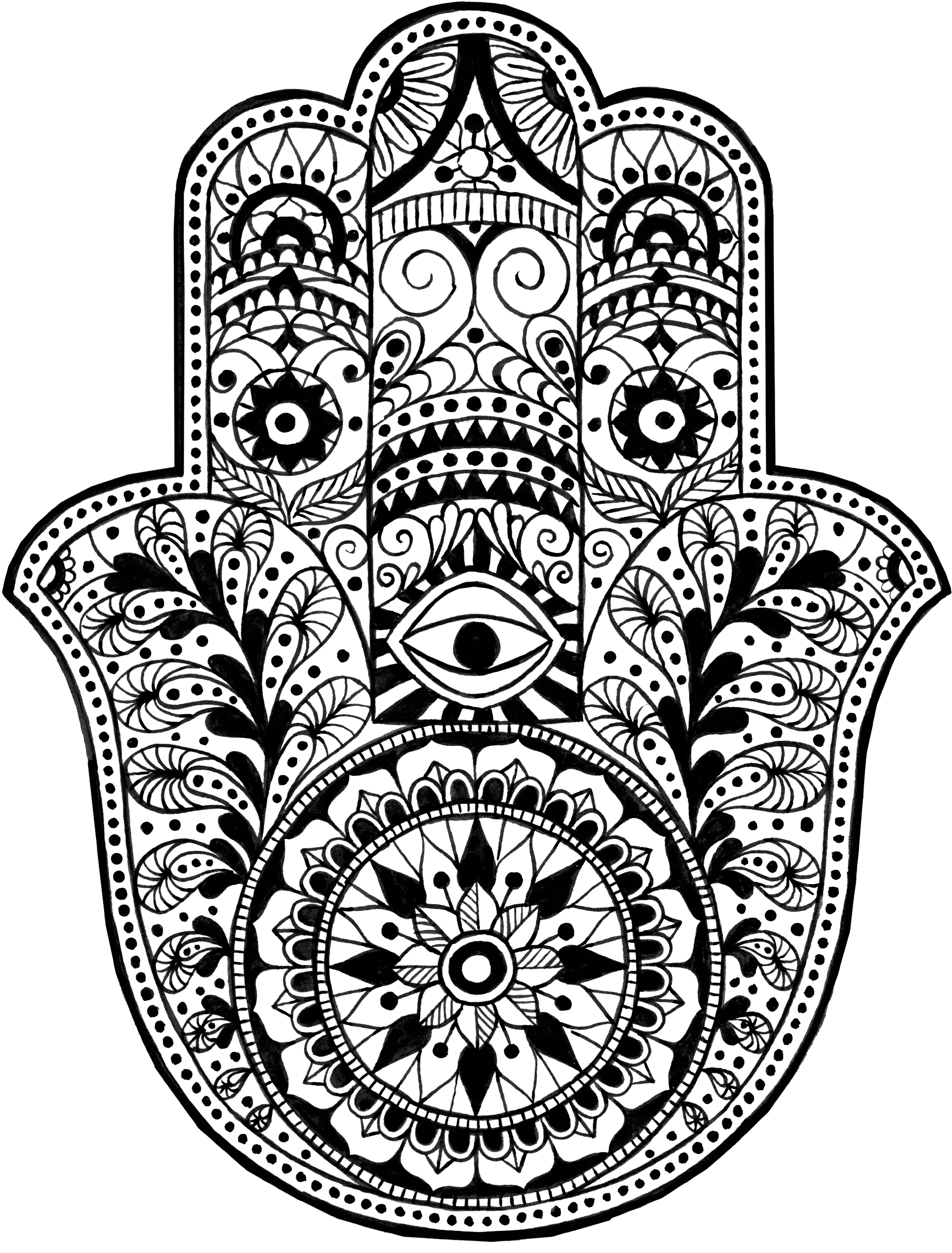 Hand Eye Mandala Print - Mandala Designs Artist's Coloring Book By Peter Pauper (1922x2520), Png Download