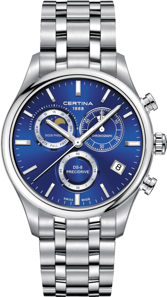 Ds-8 Chronograph Moon Phase - Certina Ds 8 C033.450.11.041.00 (600x1040), Png Download