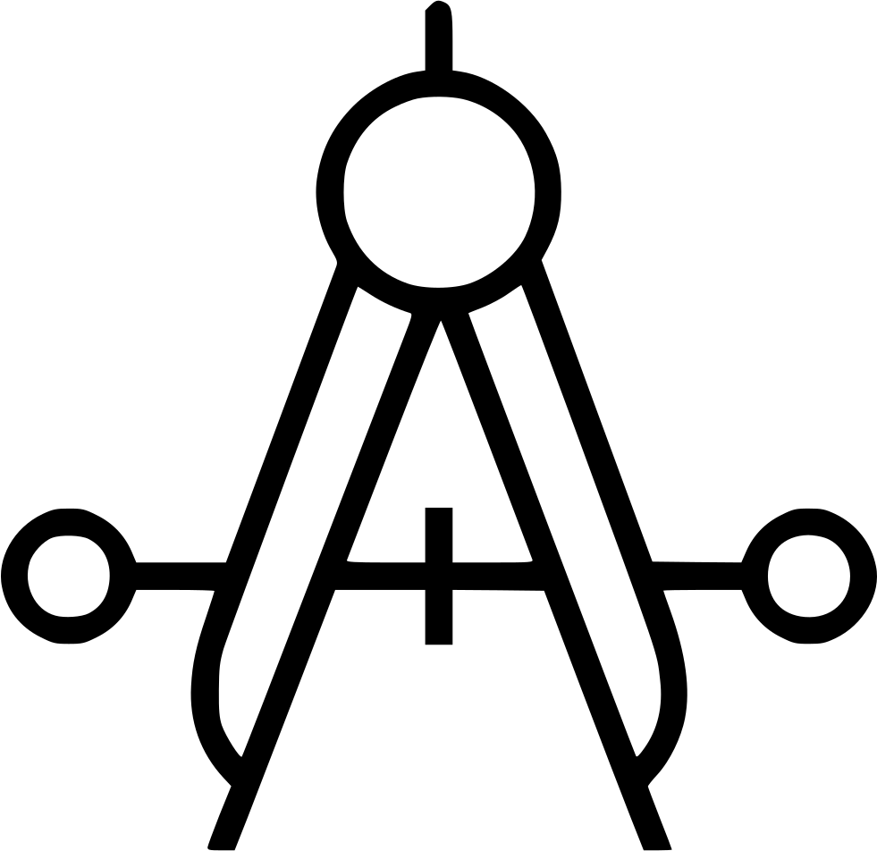 Compass Measure Drawing Geometry Equipment - Drafting Icons (981x952), Png Download