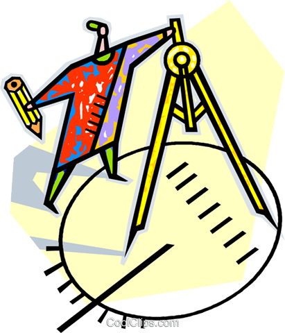Man With A Compass Drawing A Circle Royalty Free Vector - Circle (411x480), Png Download