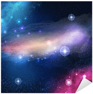 100% Vector Beautiful Glowing Galaxy Sticker • Pixers® - Milky Way (400x400), Png Download