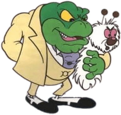 Baron Greenback Holding Nero The Fluffy Caterpillar - Danger Mouse Bad Guy (400x400), Png Download