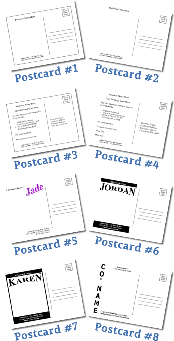 Available Postcard Templates - Postcard (610x1200), Png Download
