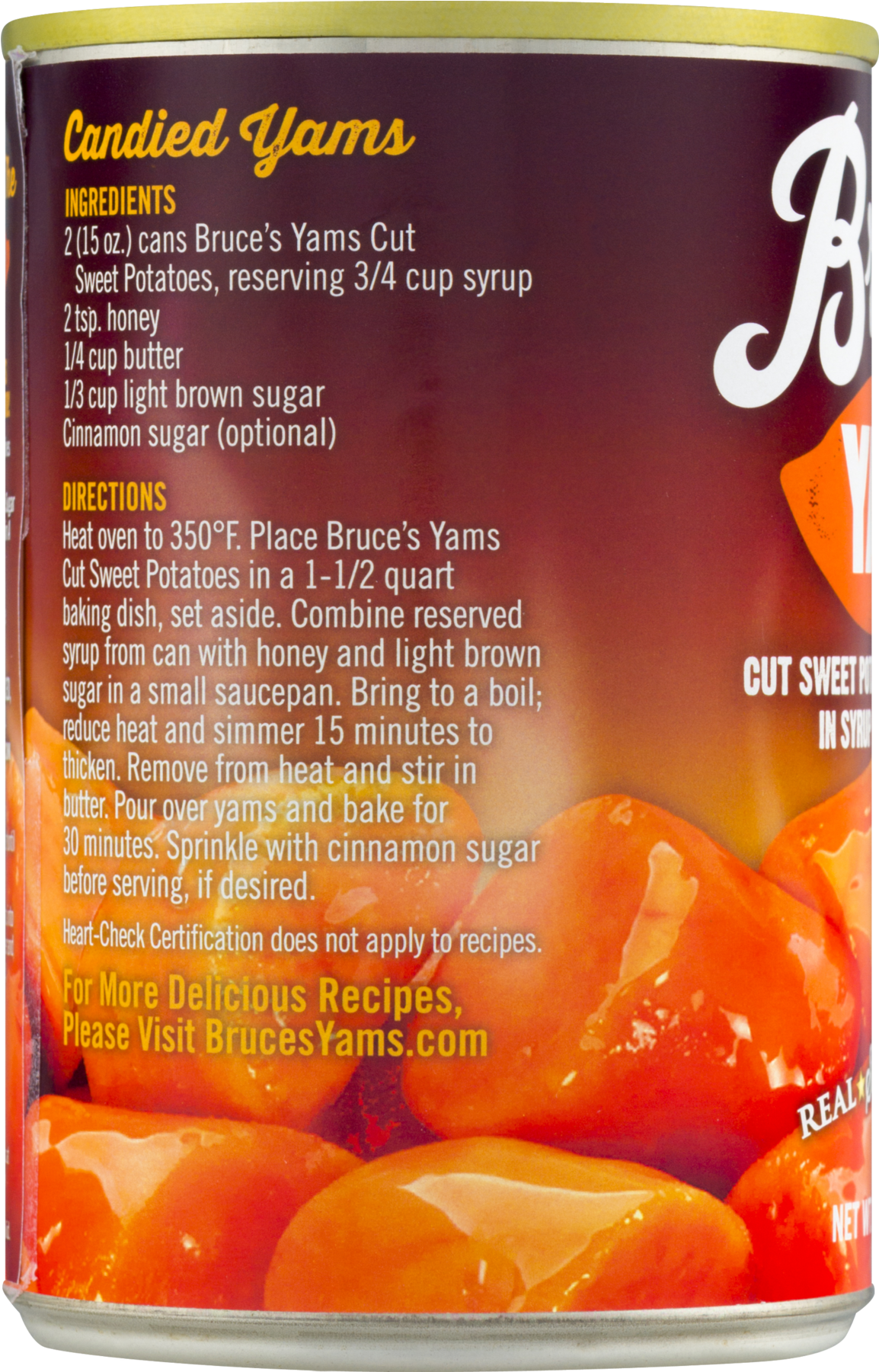 Bruce's Yams Recipe On Can (1800x1800), Png Download